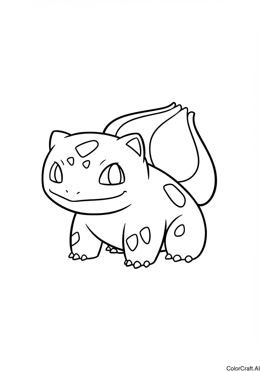 A coloring page of Bulbasaur
