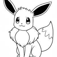 A coloring page of Eevee