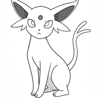 A coloring page of Espeon