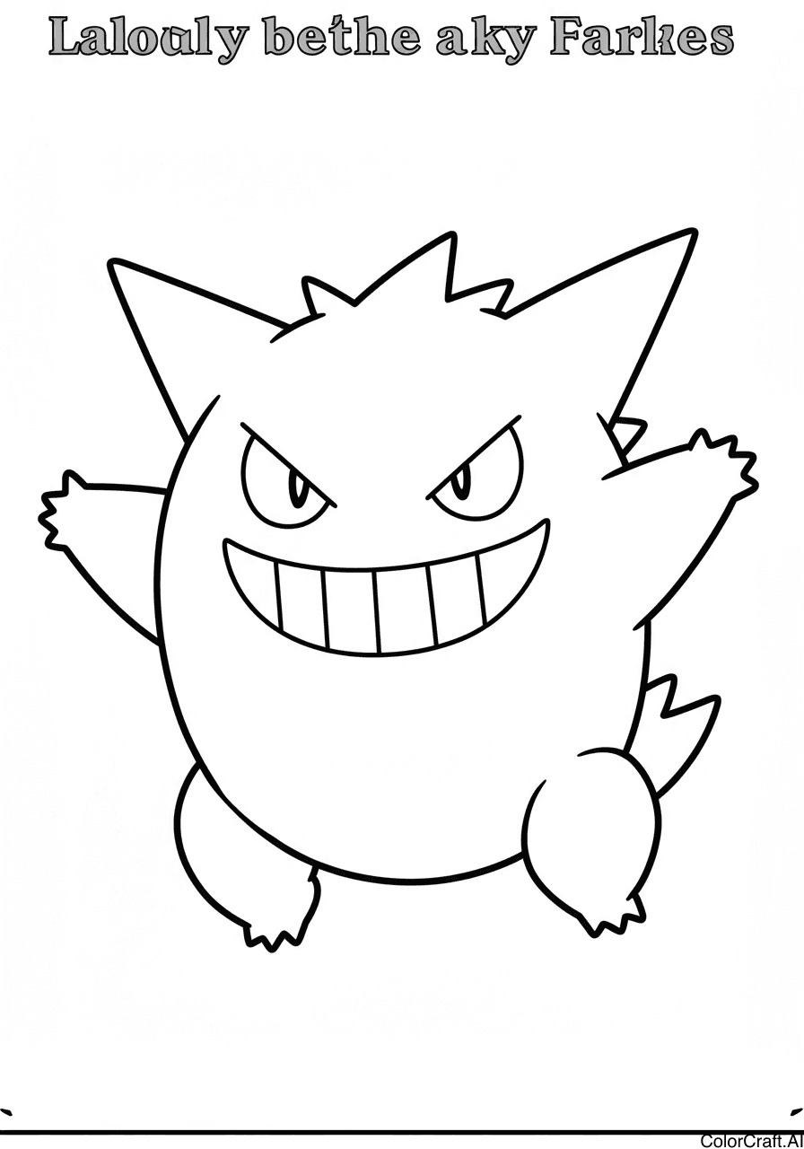 A coloring page of Gengar