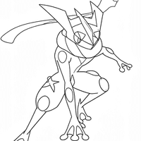 A coloring page of Greninja
