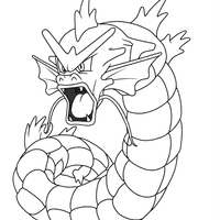 A coloring page of Gyarados