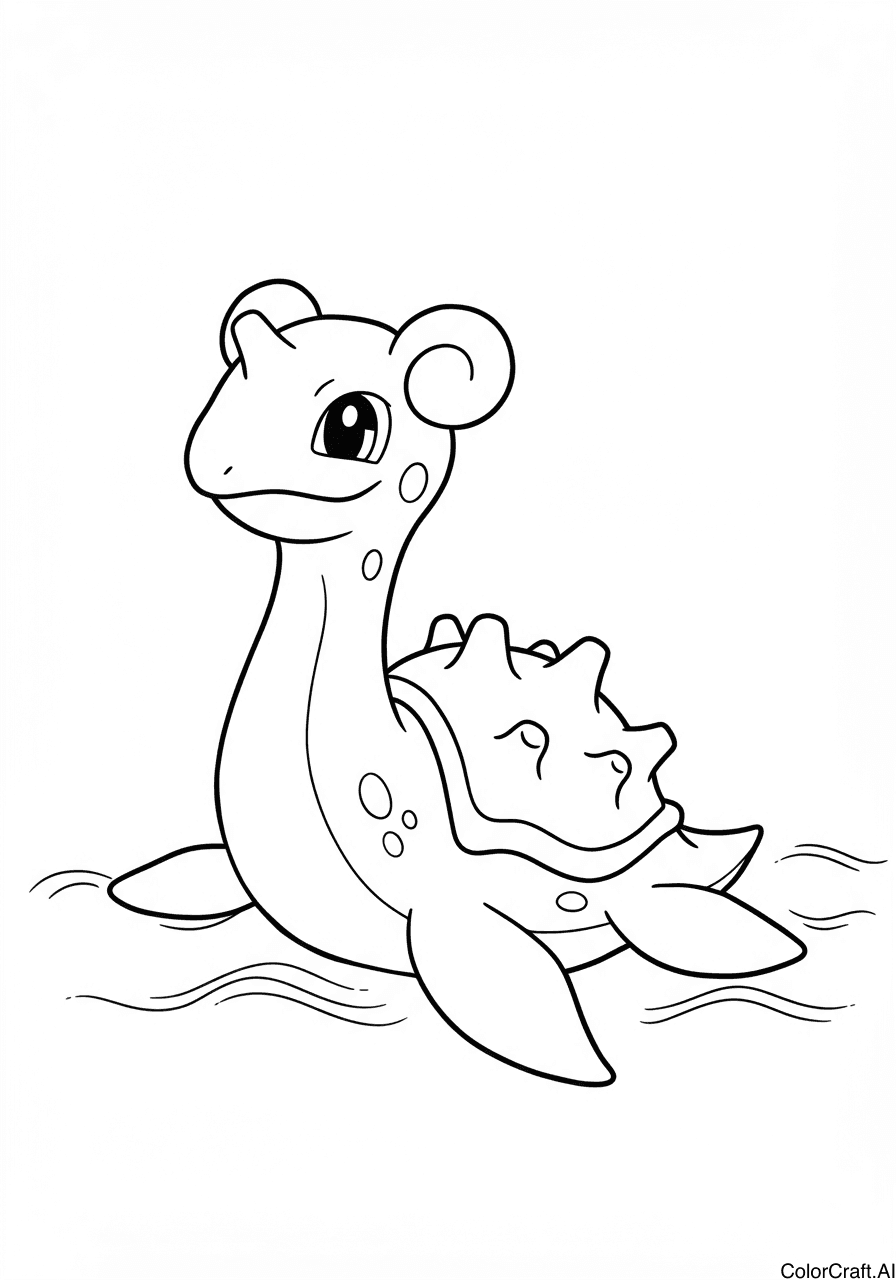 A coloring page of Lapras