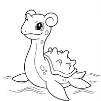 A coloring page of Lapras