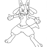 A coloring page of Lucario