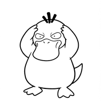 A coloring page of Psyduck
