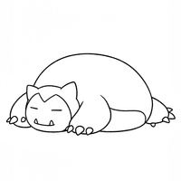 A coloring page of Snorlax