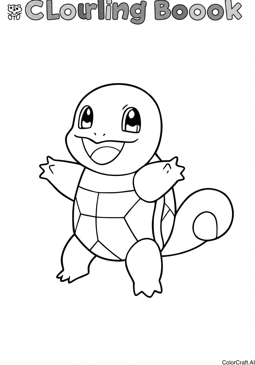 A coloring page of Squirtle