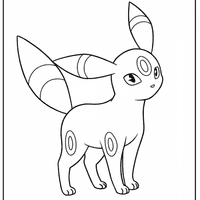 A coloring page of Umbreon
