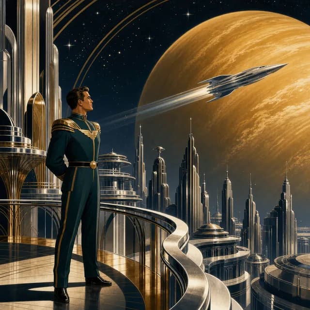 Art Deco space opera comic style example