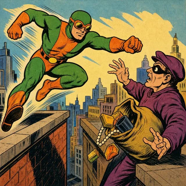 1940s Golden Age comic style example