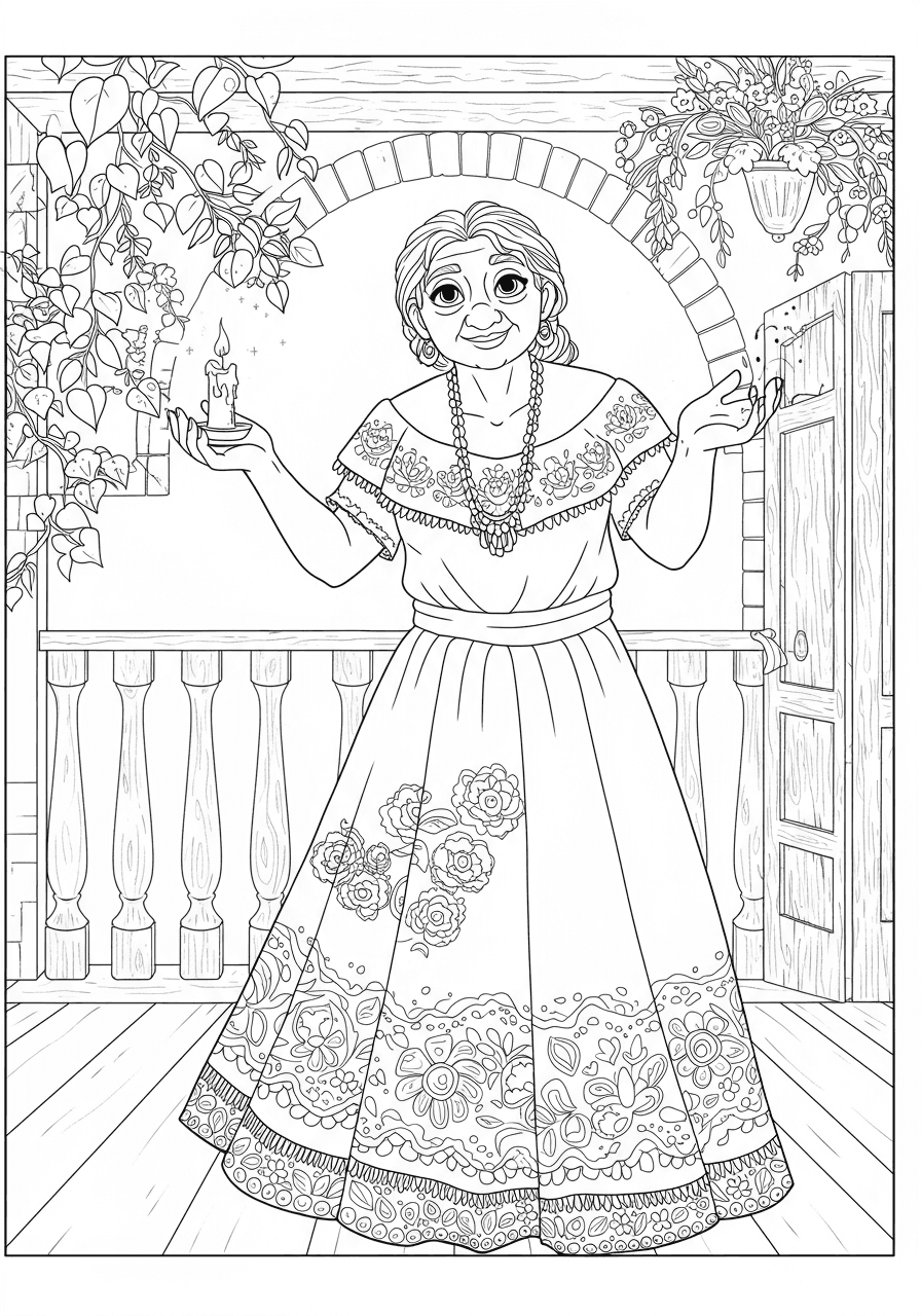 Abuela Alma with candle