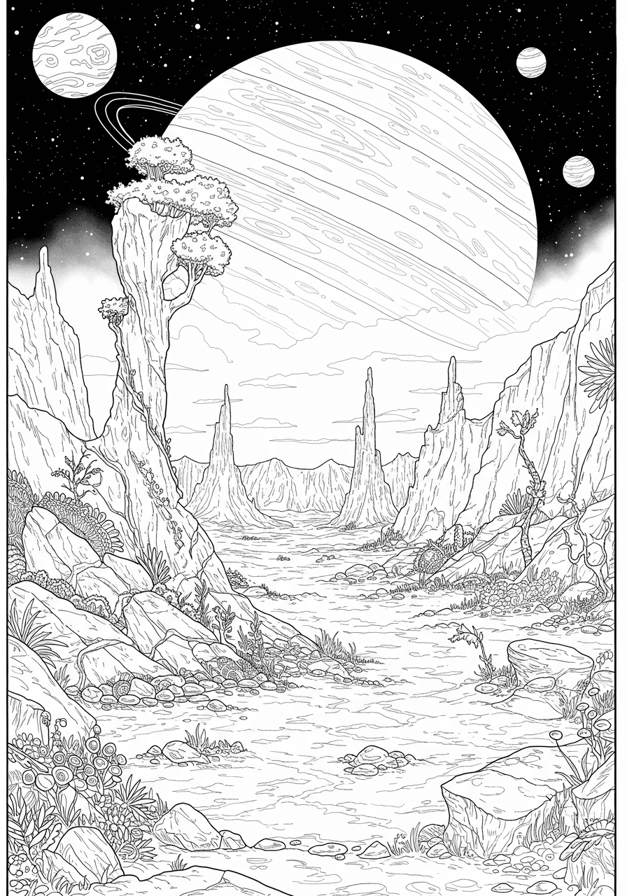 Alien planet landscape