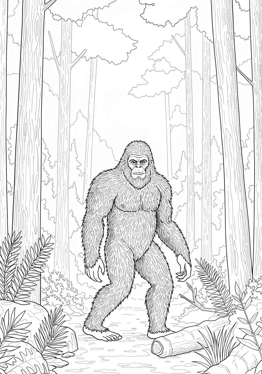 Bigfoot Sasquatch in forest