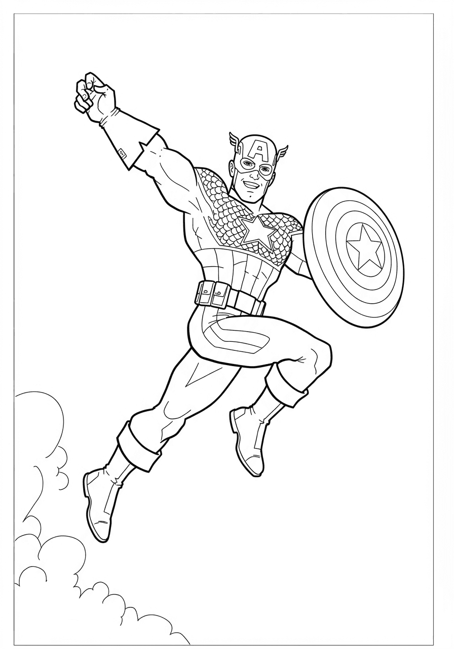 Captain America jumping simple