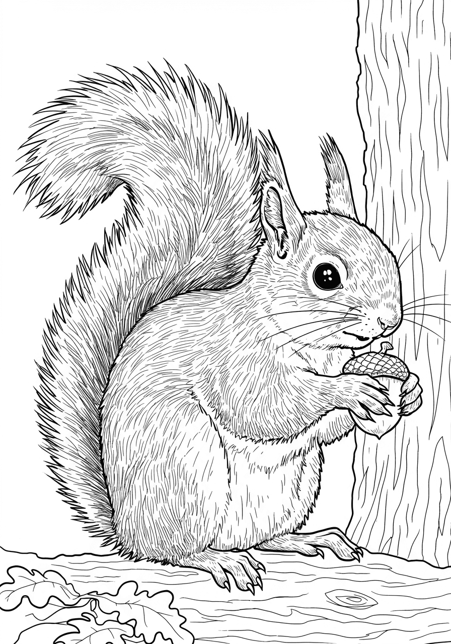 Squirrel gathering nuts