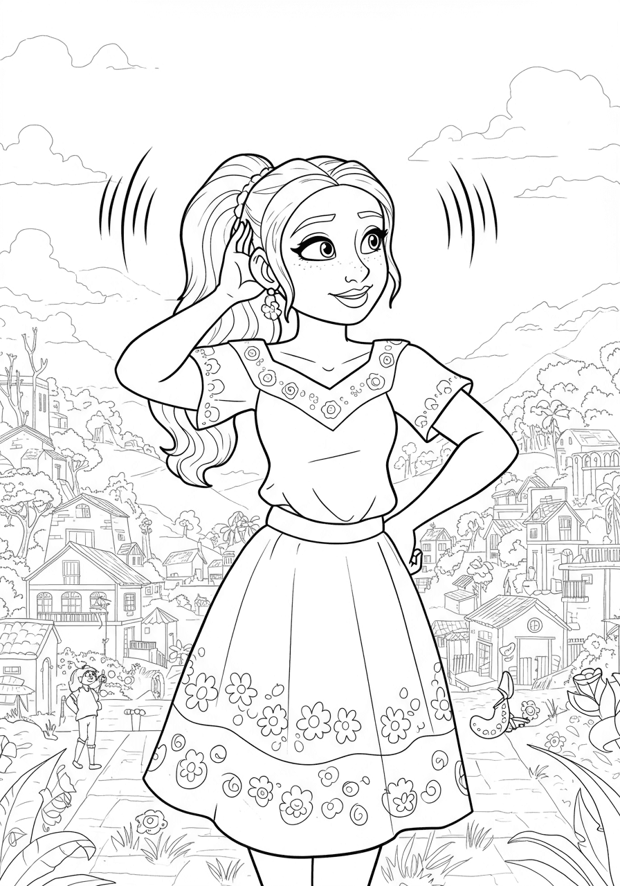 Dolores with hand to ear