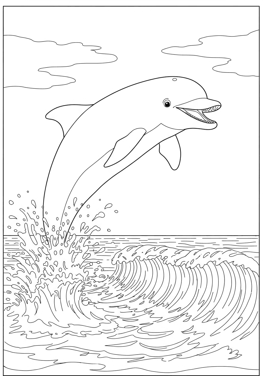 Dolphin jumping out of water