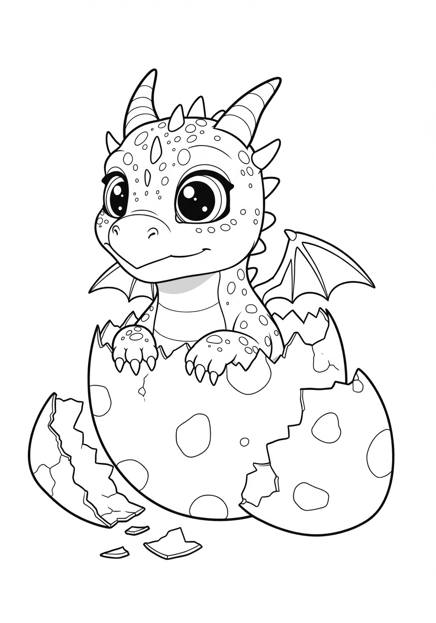 Dragon hatchling from egg