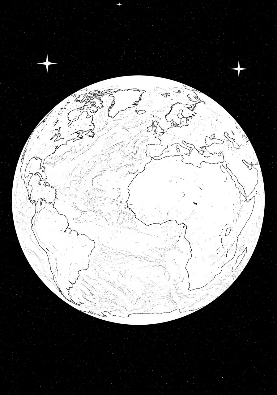 Earth from space with clouds