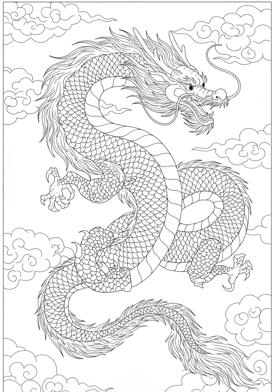Eastern dragon flying