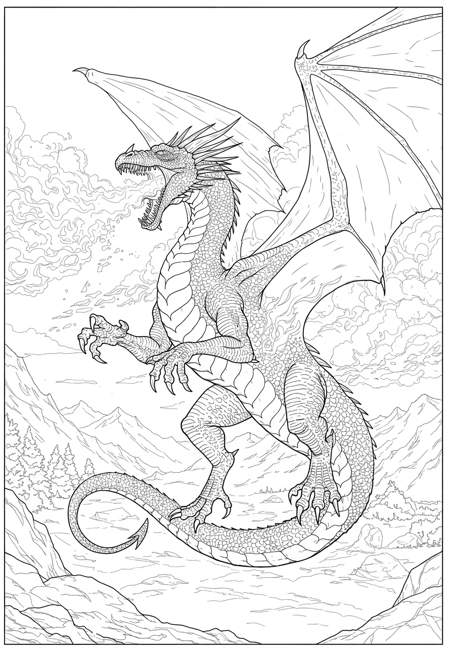 Dragon breathing fire