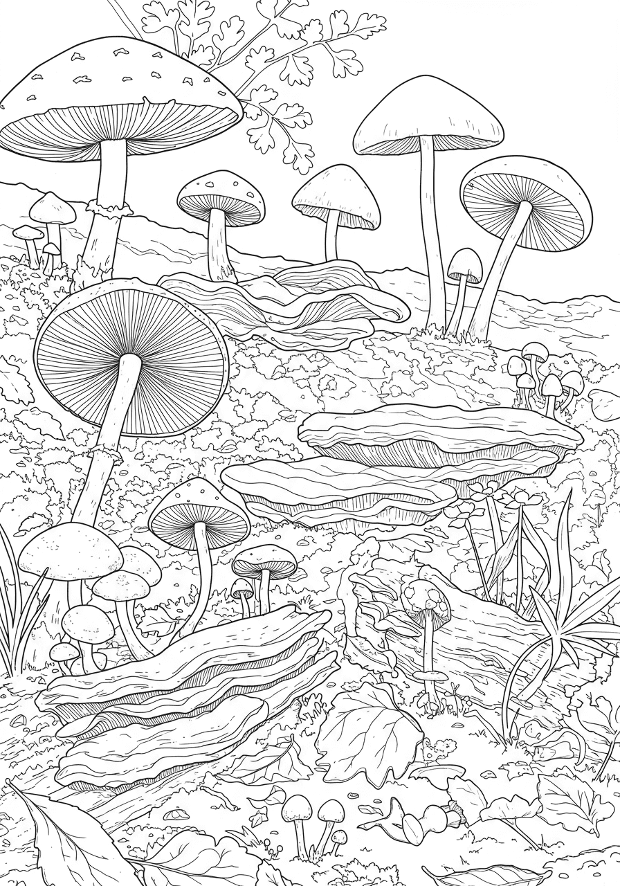 Forest floor fungi detailed