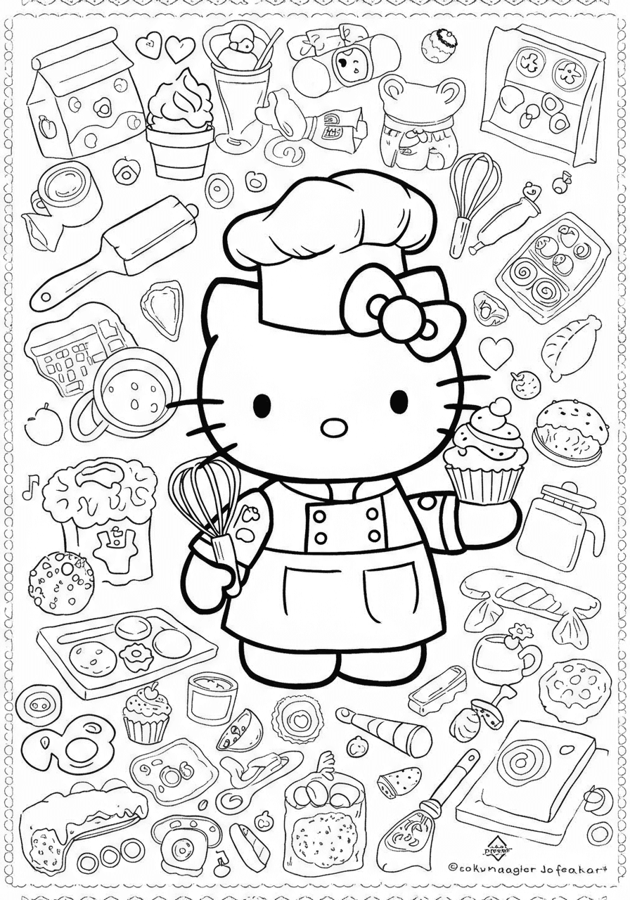 Hello Kitty as chef