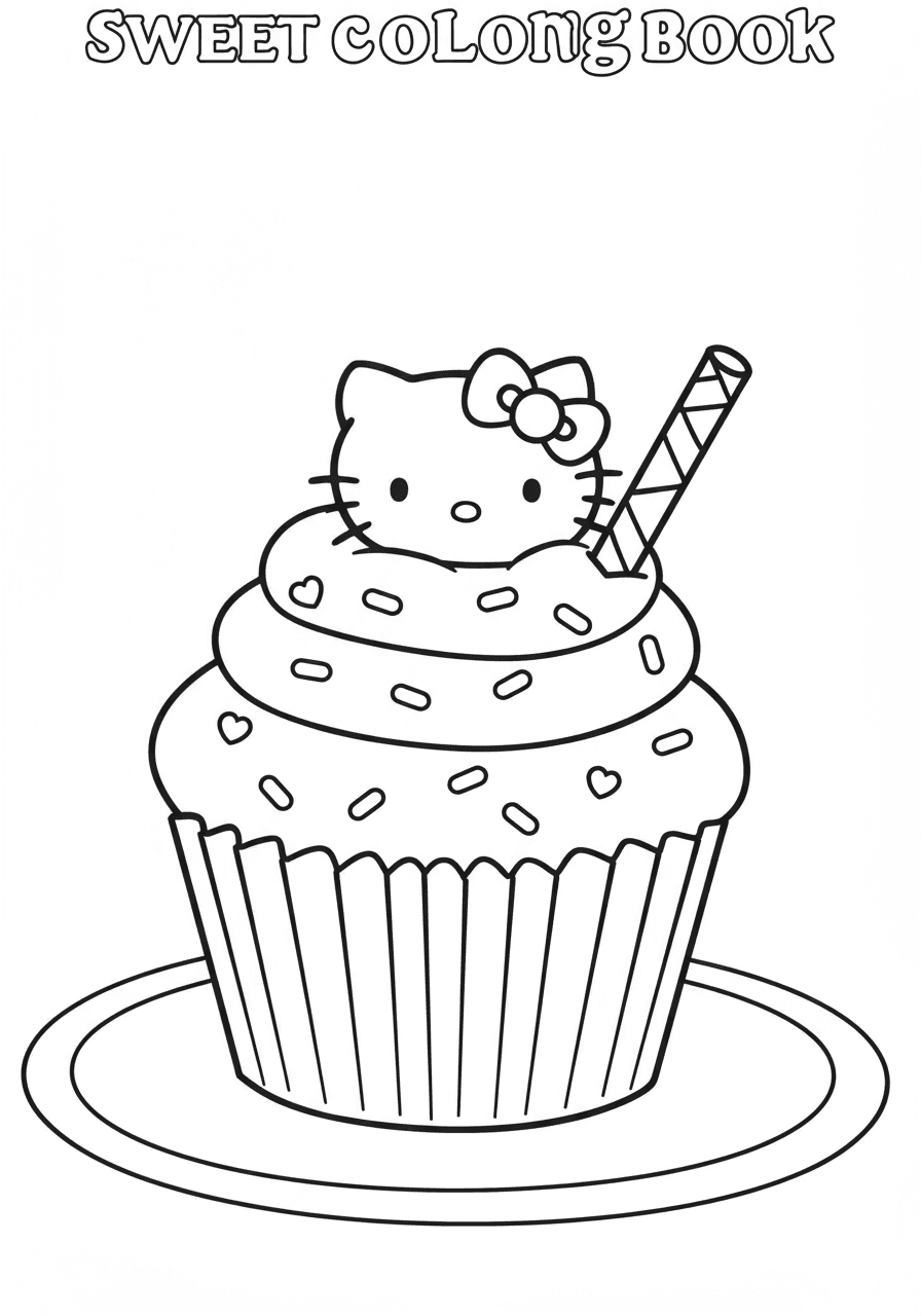 Hello Kitty cupcake simple