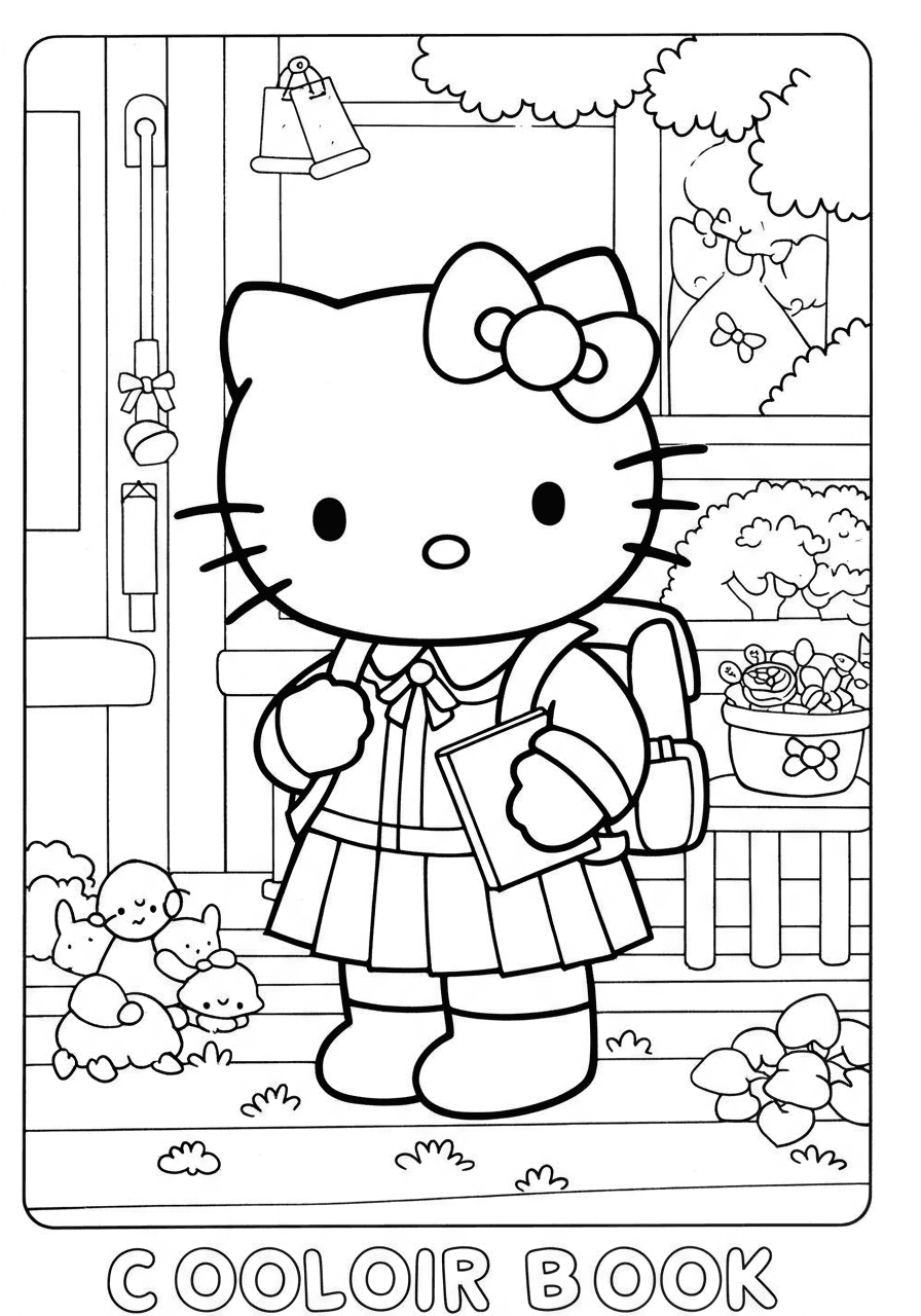 Hello Kitty as school girl