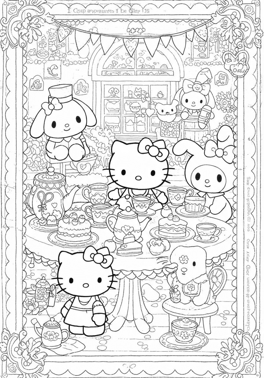 Hello Kitty and friends tea party