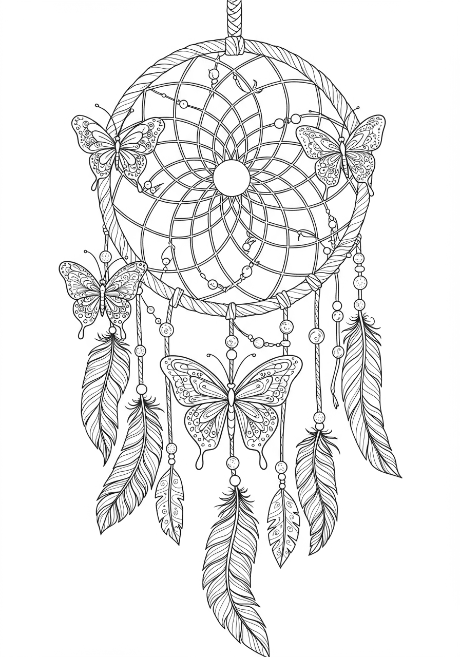 Intricate butterfly dreamcatcher