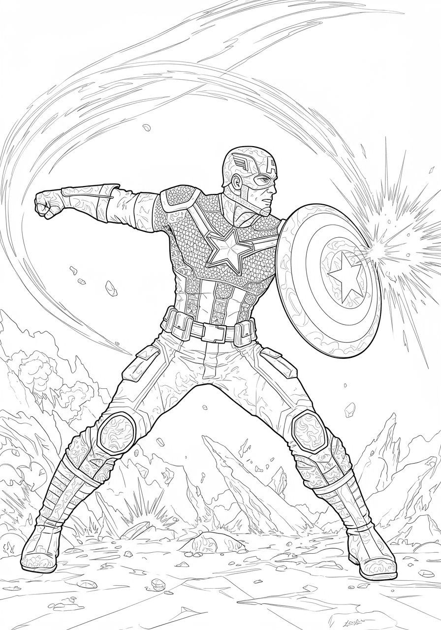Intricate Captain America shield throw