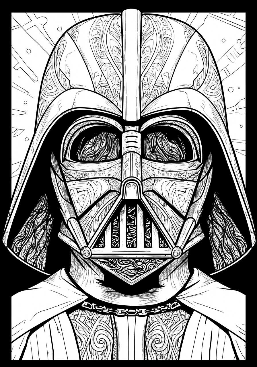 Intricate Darth Vader helmet