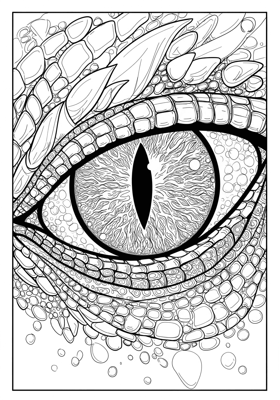 Intricate dragon eye detailed