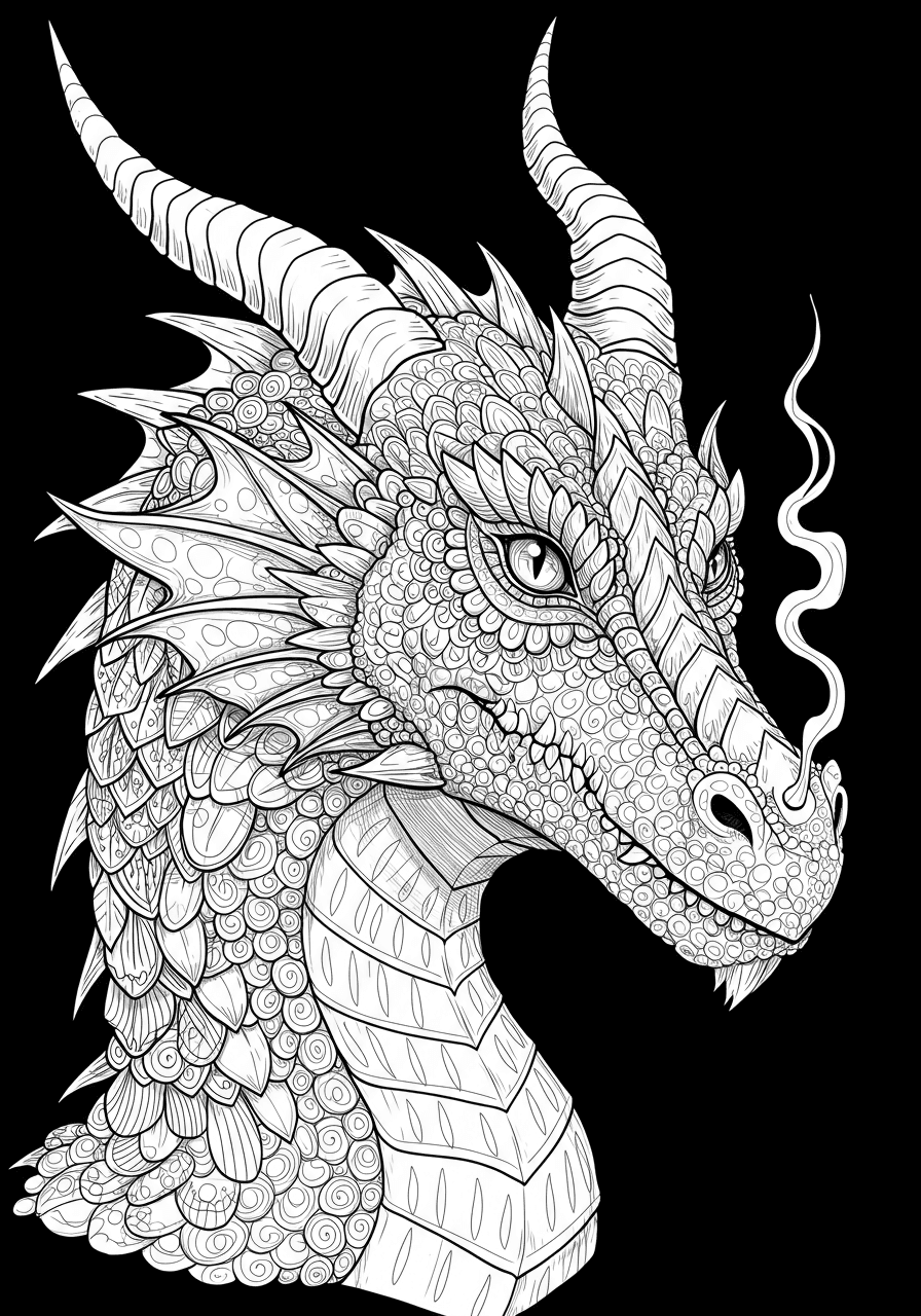 Intricate dragon portrait majestic