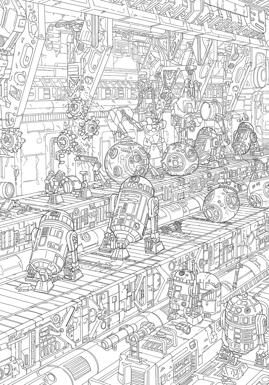 Intricate droid factory