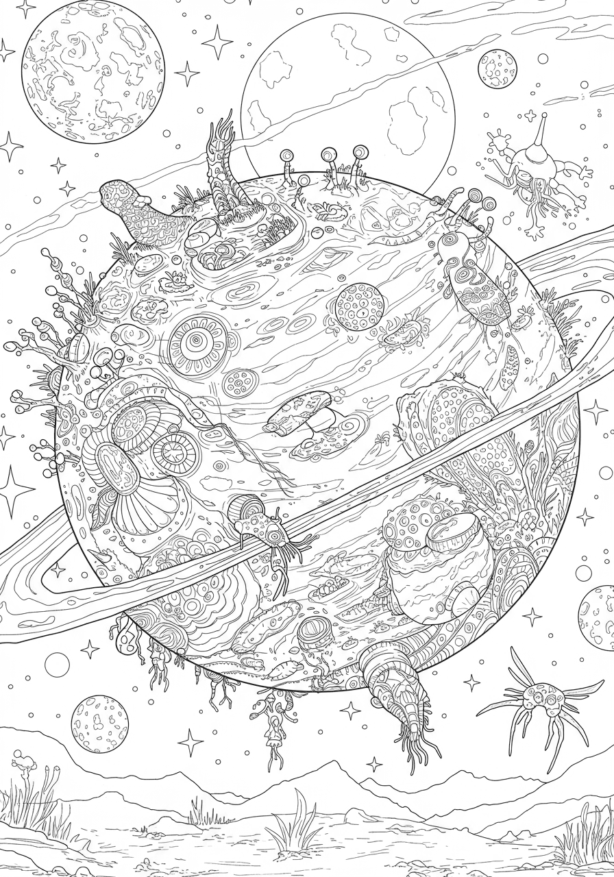 Intricate exoplanet alien life