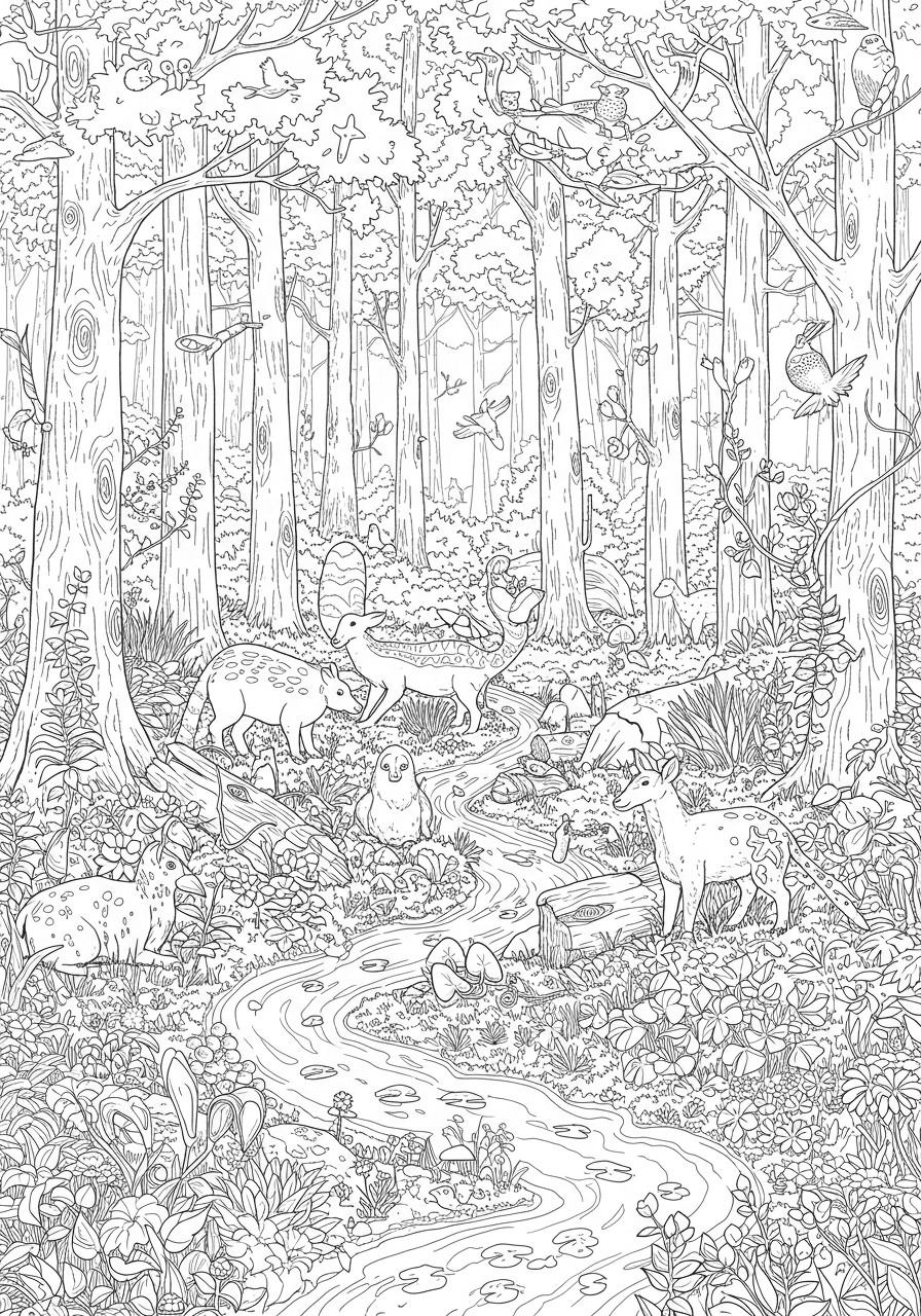 Intricate forest ecosystem