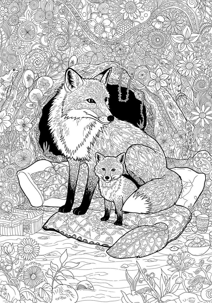 Intricate fox den interior