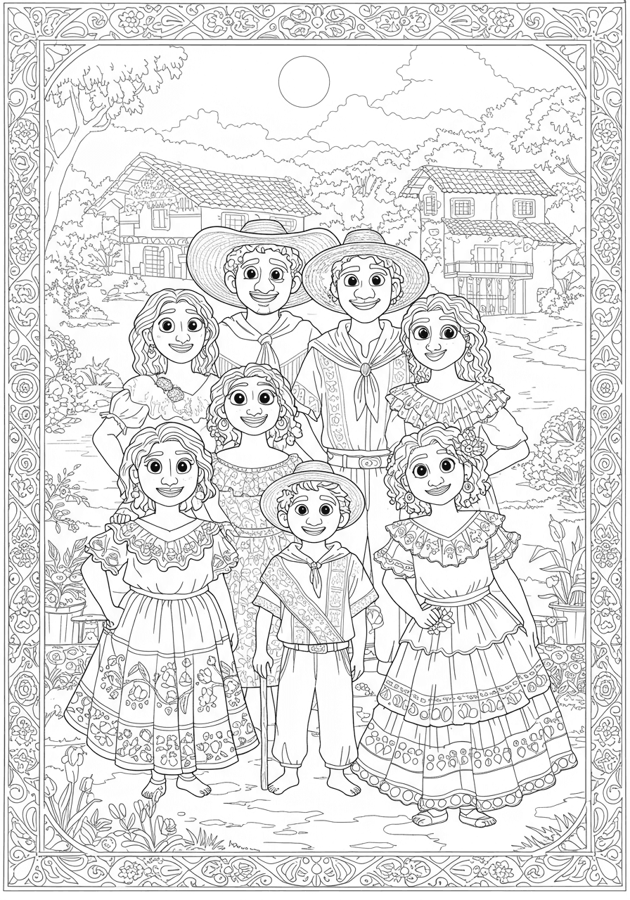 Intricate Madrigal family photo