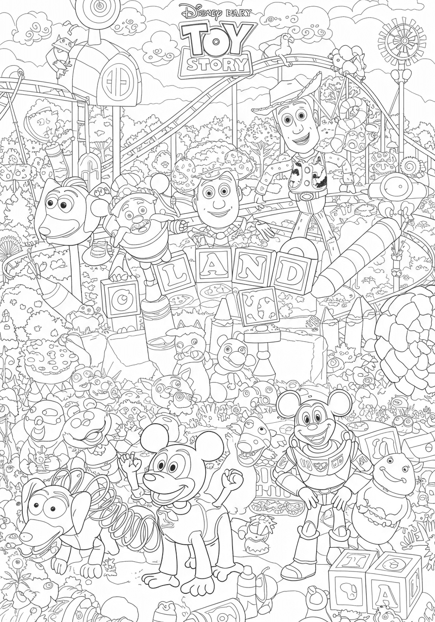 Intricate Mickey Mouse Toy Story Land