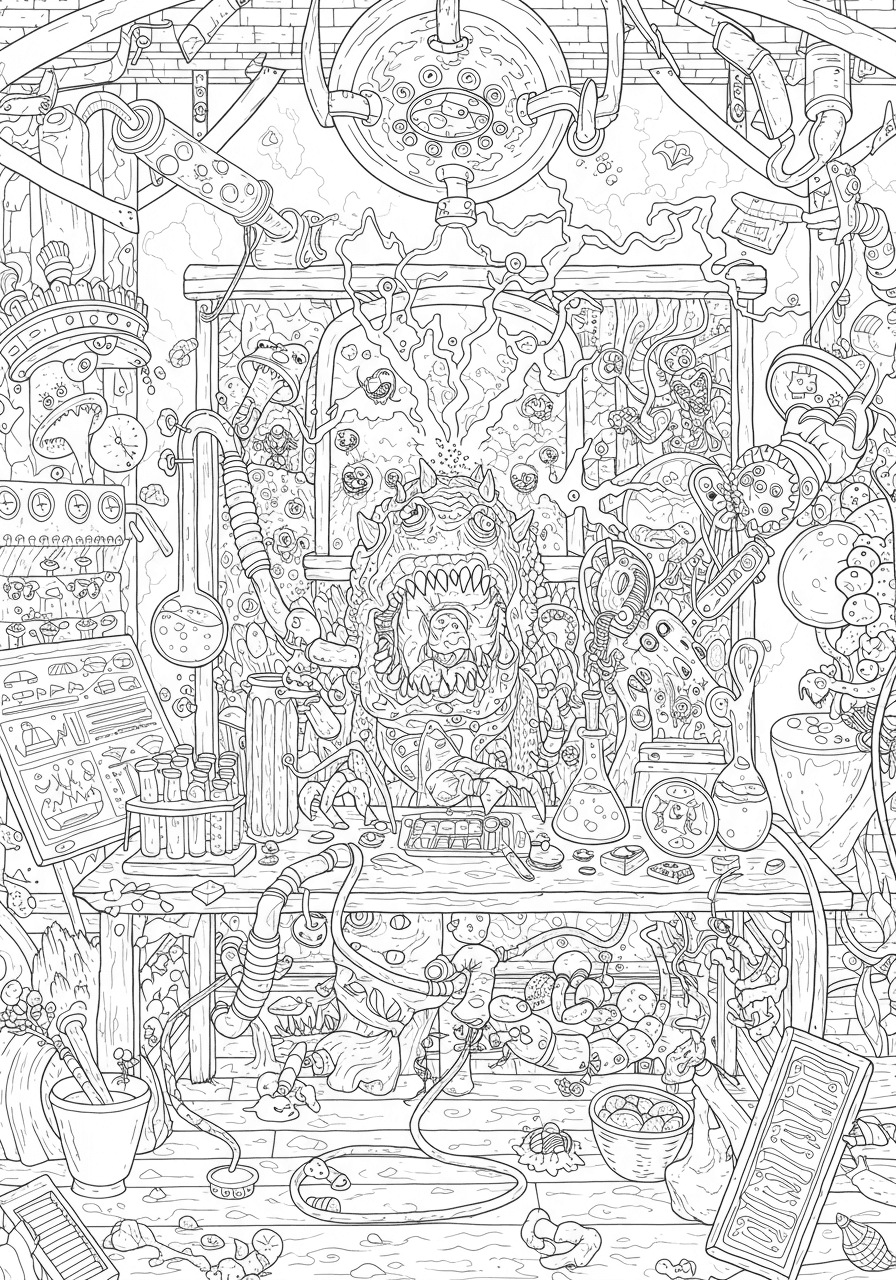 Intricate monster lab creation