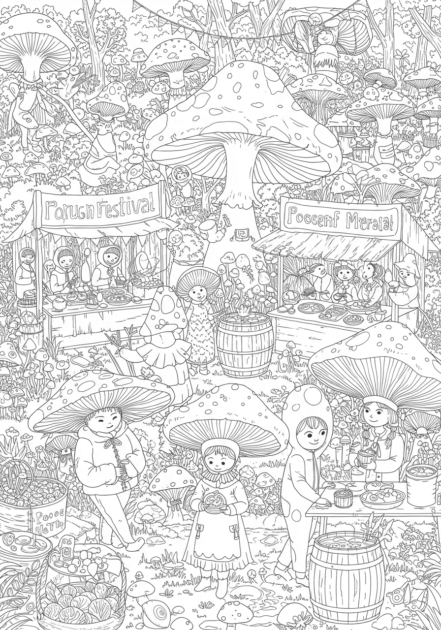 Intricate mushroom festival