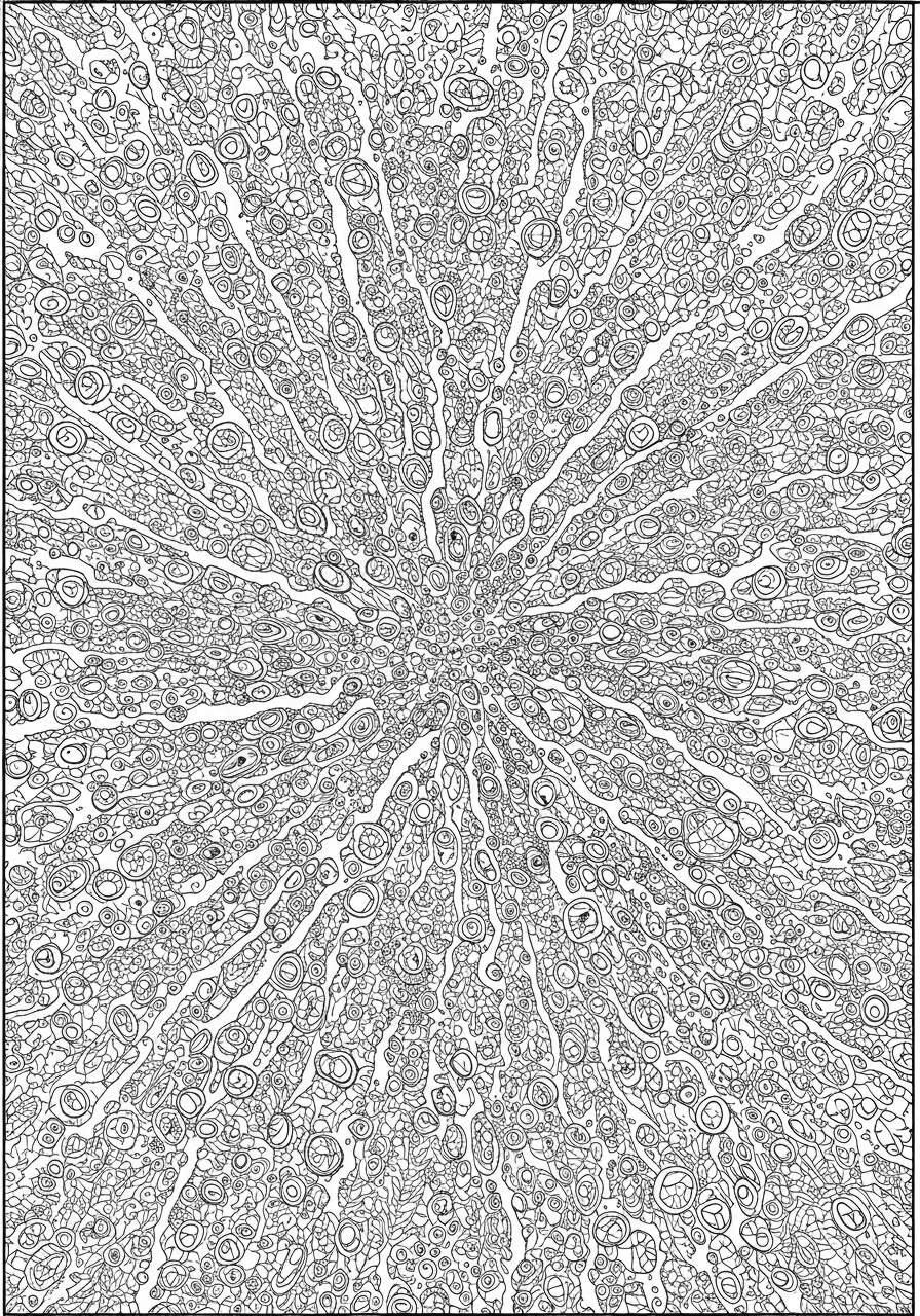 Intricate mushroom spore print art