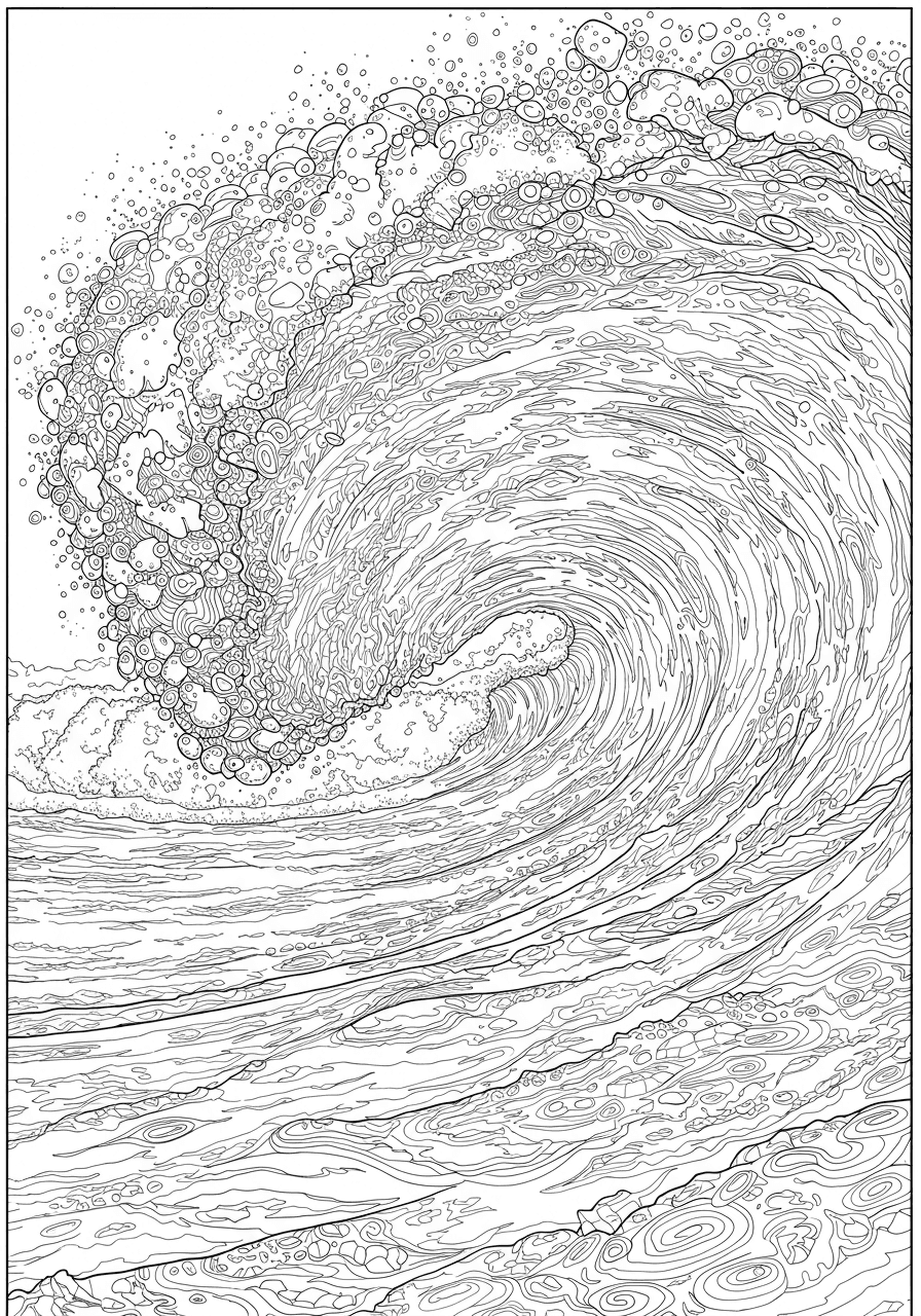 Intricate oceanic wave barrel