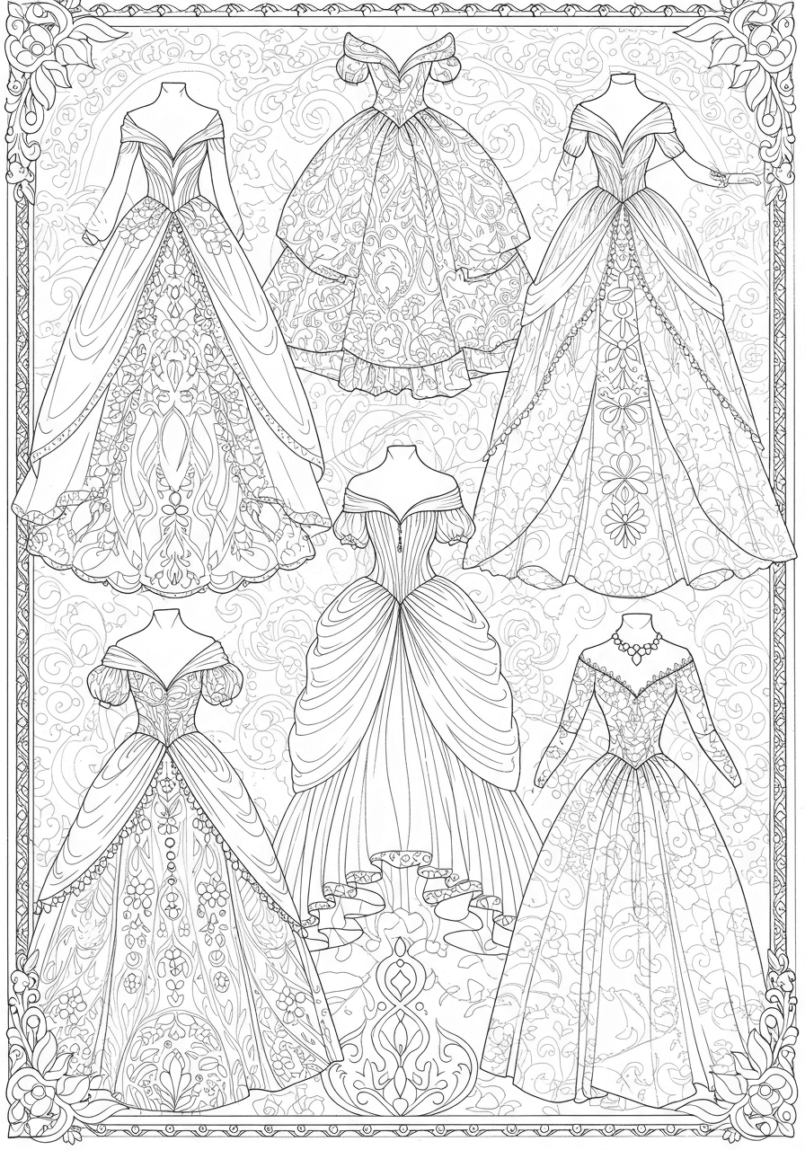 Intricate princess gown designs