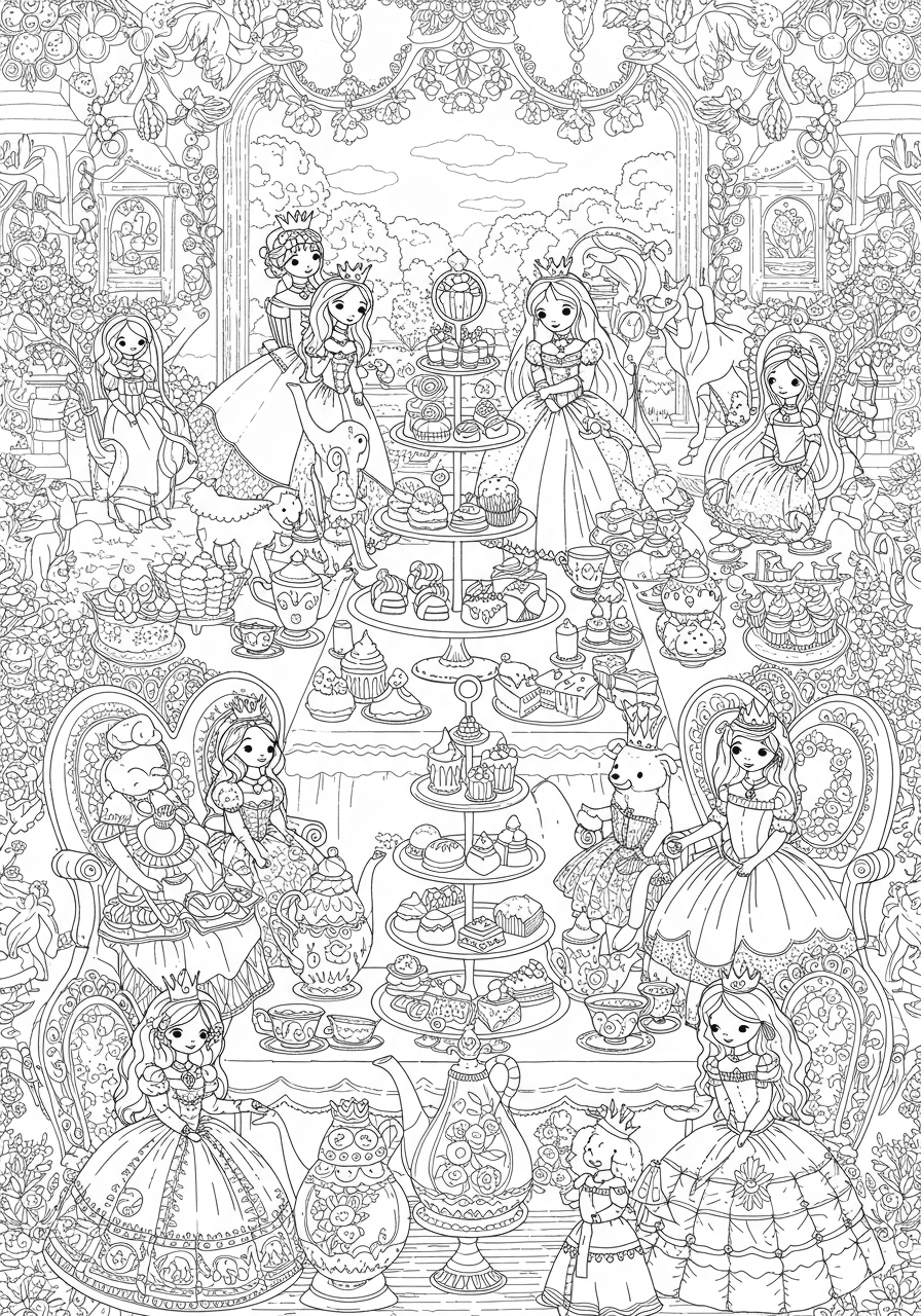 Intricate princess tea party