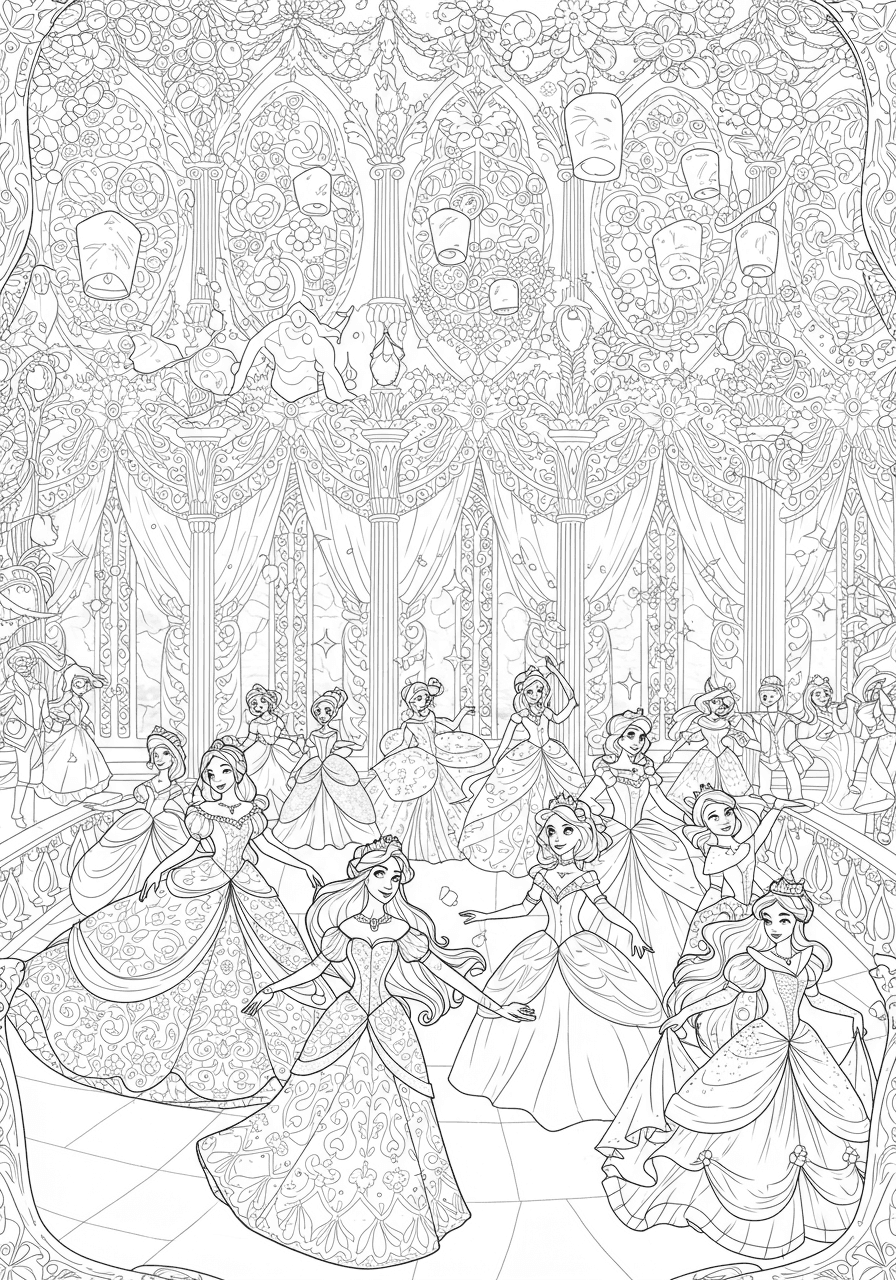 Intricate princesses enchanted ballroom