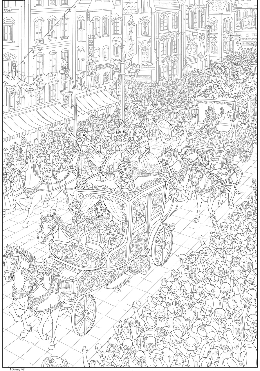 Intricate princesses royal parade